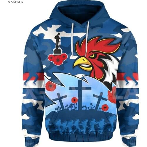 Rooster Australia Naidoc Week 3D Printed Hoodie Man Women Harajuku Outwear Zipper Pullover Sweatshirt Casual Jacket L35