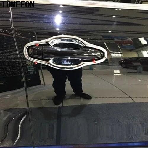 TOMEFON 8pcs/set For Toyota Highlander Kluger 2014 2015 ABS Chrome Side Door Handle Bowl Cover Door Handle Trim Car Accessories