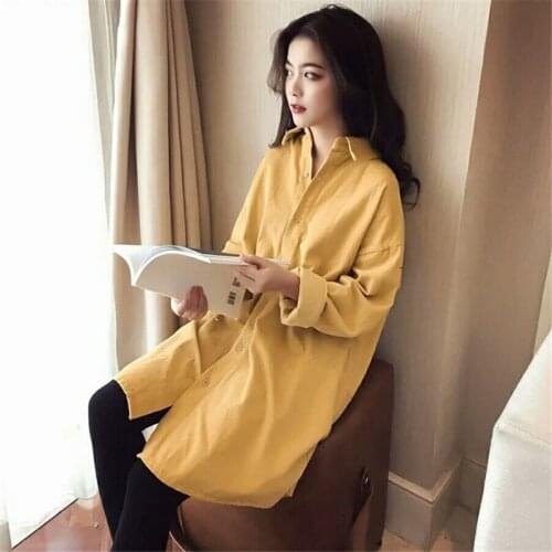 Spring Autumn Womens Jacket Fashion Corduroy Jackets Large Size 3XL Long Loose Shirt POLO Collar Thin Top Jacket Female A158