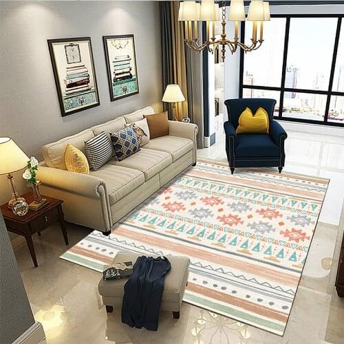 Upscale Simple Nordic Style Carpet Bedside Blanket Living Room Bedroom Hotel Floor Mat Short Plush fabric Skin Friendly Rugs