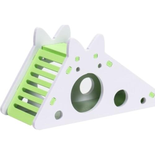 X7AB Lovely Rat House Cage Wooden Hamster Ladder Pet Small Animal Rabbit Hideout Exercise Toy
