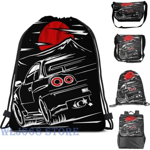 Funny graphic print shoulder Bags women Nissan Skyline GTR 34 Haruna Single shoulder backpack travel for men Gym Bag