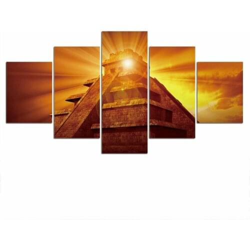 Mayan Mystery Pyramid 5 pcs Modern Home Wall Decor Canvas Picture Art HD Print Painting On Canvas for Living Room