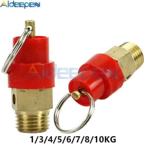1Pcs 1/4'' BSP 1/3/4/5/6/7/8/10KG Air Compressor Safety Relief Valve Pressure Release Regulator 9mm Diameter For Pressure Piping