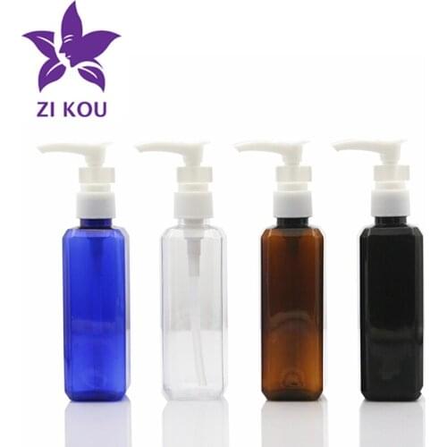 High-end hot-selling low-cost 1pcs 100ml square shape plastic bottle with lotion pump with clamp emulsion bottle Free Shipping