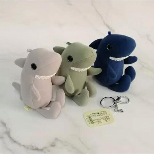 10PCS Naughty 15cm Smiling Toothy Shark Favorite Decoration Bag Plush Mini Pendant Keychain Doll Ring Toy