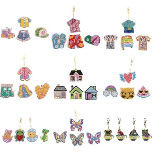 DIY Craft Diamond Painting Keychain Full Drill Bag Hanging Ornaments Special Shape Diamond Painting Embroidery Key Chain