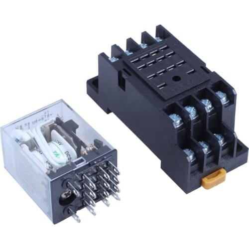 DC 24V Coil Volt 4PDT 14 Pin Terminal Electromagnetic Relay HH54P
