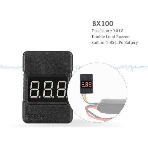 RC Parts BX100 1-8S LiPo Battery Voltage Tester Low Voltage Buzzer Alarm with LED Indicator