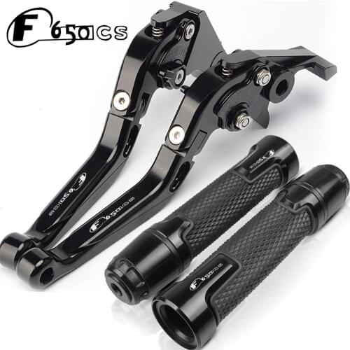 F650CS LOGO Motorcycle CNC Racing Grips Handle Grips Brake Levers Clutch FOR BMW F650CS SCARVER 2003 2004 2005 F 650 CS Brake