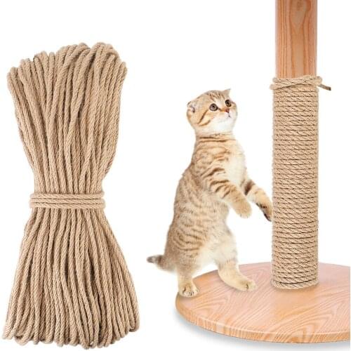 Cat Climbing Frame DIY Scratching Post Toy 20M/50M/100M Desk Legs Binding Rope For Cat Sharpen Claw Natural Sisal Rope Twine