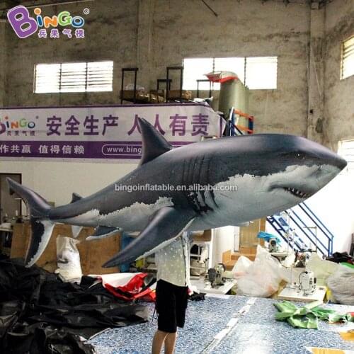 Exquisite 3m length inflatable shark / PVC air blown inflatable shark style advertising for sea animal ornament