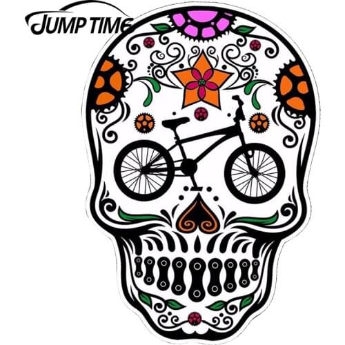 JumpTime 13cm x 8.5cm Sugar Skull Car Stickers Decal JDM Car Styling Auto Car Sticker Cartoon Waterproof Body Decals