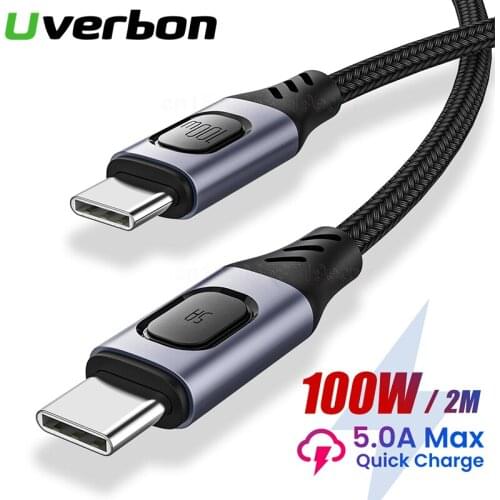 100W Type C To USB Type C Cable USBC PD Fast Charger Cord USB-C Type-c Cable For Xiaomi mi 10 Pro Samsung S20 Macbook iPad