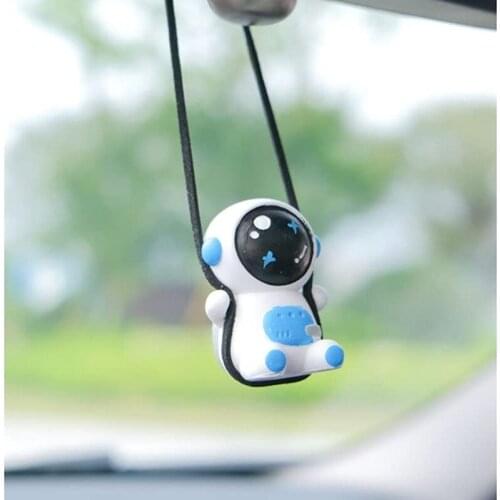 Swing Astronaut Shaped Car Pendant Cartoon Car Rear View Mirror Hanging Ornaments Home Room Decor Accessories