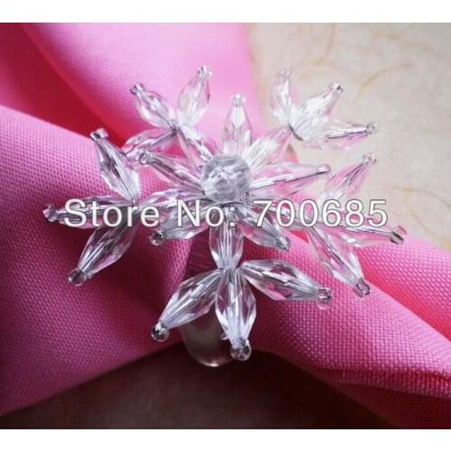 Napkin rings clear acrylic snowflake, napkin holder cheap