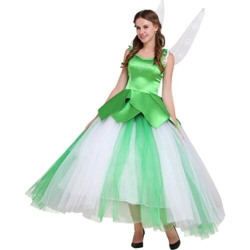 Princess green dress Costume fairy dress with wings cosplay costume Halloween Carnival Birthday Cosplay Costume custom made
