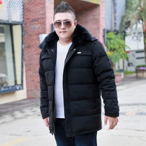 Color Black Dark blue 2019 Mens Thick Large size Hhooded Short Fur Collar Cotton Coat Autumn and Winter Collar Mens jacket