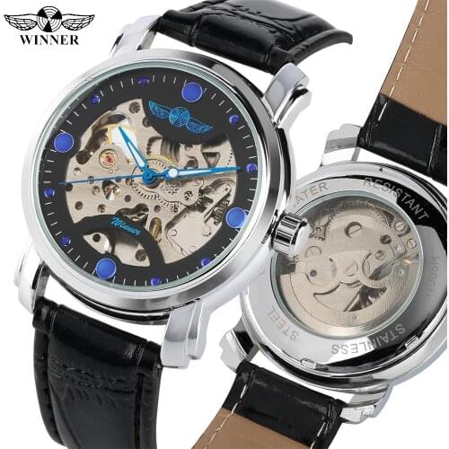 Fashion Mens Skeleton Automatic Mechanical Watches Mechanical Watch for Teenagers Business Watch Gift for Boy