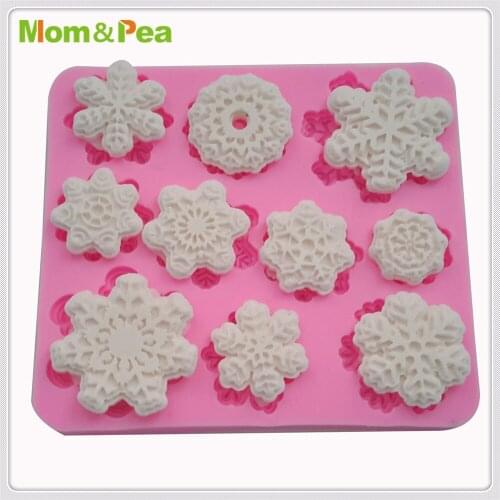 Mom&Pea MPA1726 Snowflake Silicone Mold Sugar Paste 3D Fondant Cake Decoration