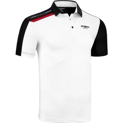 Men Golf T-Shirt Lapel Breathable Fabric