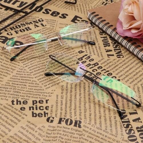 Mens Titanium Alloy No Rim Reading Glasses Frameless Folding Eyeglasses Presbyopia Eyewear + 1.0 + 1.5 + 2.0 + 2.5 + 3.0 + 3.5