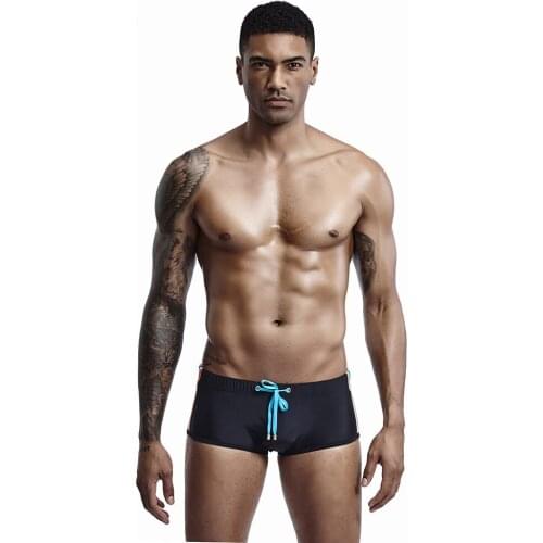 Men swimming shorts sexy low waist boxer swimwear 2021 summer new swim trunks briefs swimsuit bikini men beachwear bathing suits