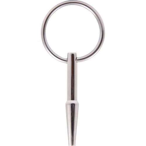 Male small size stainless steel metal urethral sound probe Prince Wand penis plug massager with pull ring BDSM sex toy for men