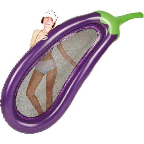 Inflatable Eggplant Shaped Floating Raft Water Toy Floating Bed Vegetable Series Floating Raft For Adults