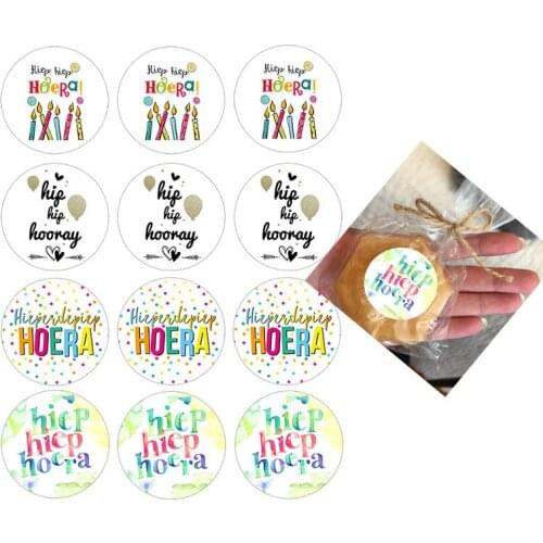 3.5/4.5cm Happy Birthday Sticker Cartoon Paper Fun Sticker Seal Label Party Baby Shower Tag for Scrapbook School Stationery