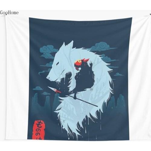 Princess Mononoke Wall Tapestry Cover Beach Towel Throw Blanket Picnic Yoga Mat Home Decoration