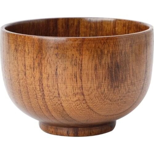 Natural Jujube Wooden Rice Soup Bowl Food Containter Kitchen Utensil Tableware 896A