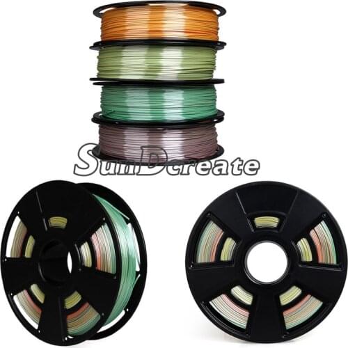 SunDcreate 3D Printer Filament 1.75mm Multicolor gradient High gloss silk like plating color