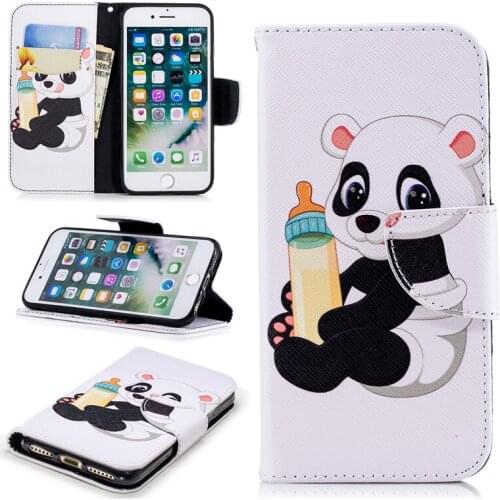 Arrival Flip Colored Drawing PU Leather Cases with Kickstand for iPhone 7/iPhone 8 Mobile Phone Cases with Wallet Card Holders