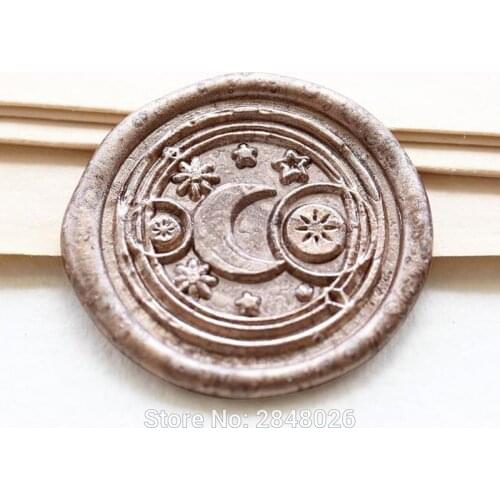 Moon and Stars Universe Galaxy Seal Stamp,plant seal stamp,Galaxy Wax Seal Stamp Kit,night seals,gift packing Moon seal