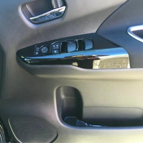 For Nissan Serena C27 2016-2018 2019 ABS Black Car Interior Front Door Window Switch Lift Button Cover Trims Car Accessories RHD