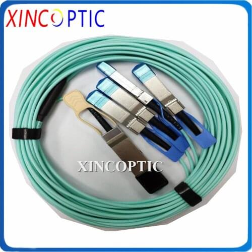 QSFP28-4SFP28 15/20/25/20/50Meter 100Gbps QSFP28 to 4*SFP28 Active Optic Cable 100G QSFP28 to 4XSFP28 OM3 3.0mm AOC Fiber Cable