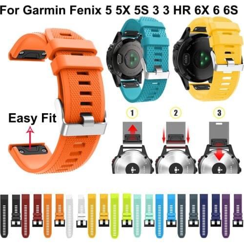 Smart Watch Band Straps For Garmin Fenix 6 6S 6X 5X 5 5S 3 3HR Forerunner 935 945 Quick Release Strap Silicone Bracelet Correa