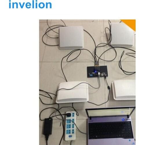 4ports Impinj r2000 rfid reader YR905(RS232 output)+4pcs waterproof 9.2dbi circular antenna with 4pcs 5m cable complete SDK kit