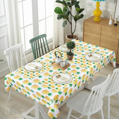 Pineapple Tablecloth Spring Summer Waterproof Spillproof for Kitchen Dining Room Picnic Outdoor Indoor