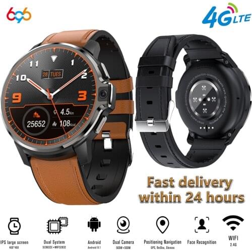 New 4G Smartwatch DM30 RAM 1/4GB ROM 16/64GB Smart Watch Android 9.1 GPS Wifi Dual System Face ID 1050Mah Battery 1.6 Inch HD