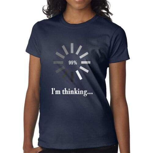 NOBRAND Funny Womens T-Shirt Printing I'm Thinking Short Sleeve Humor Graphic Novelty T-Shirt