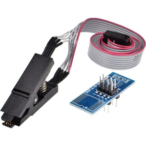 SOIC8 SOP8 FLASH CHIP IC Test Clips Socket Adapter BIOS/24/25/93 Programmer 24C W25Q SOP8 TO DIP8 SPI BIOS FLASH