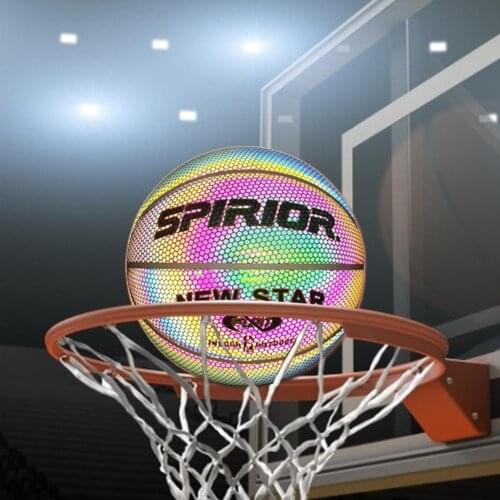 Luminous Basketball PU Glowing Rainbow Light Children Training Tool Street Basketball Show Children Trainning Night Game Street