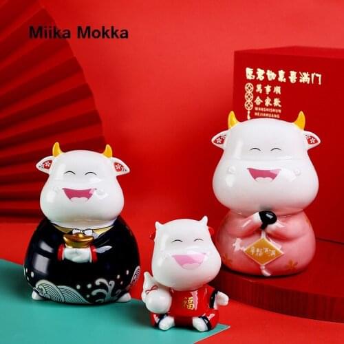 Traditional Chinese Table Ceramic Ornaments Porcelain Animals Decorations Happy Family Home Decor Crafts Miniatures