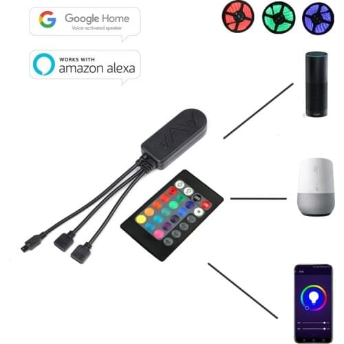 Smart led controller DC12-24V WIFI smart controller by APP remote work with Alex Google home for RGB/RGBWW light strip