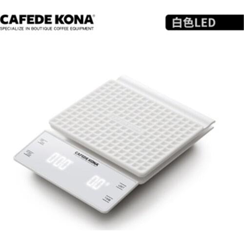 CAFEDE KONA Scale with Timer 3KG/0.1g Waterproof Electroni Coffee Scale Precision Drip Coffee Scale LED Smart Kitchen Scale