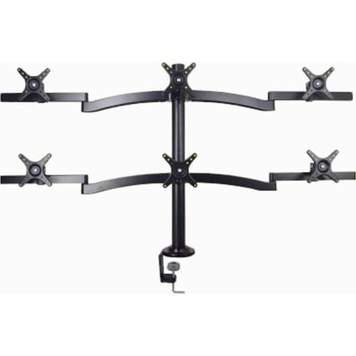 360 rotate clamp base 10"-27" 8kg aluminum 100x100 six lcd vesa monitor mount arm desktop stand computer desk bracket holder