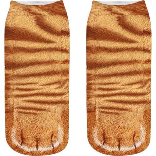 Fashion women 3d print ankle socks streetwear style Leopard tiger cat zebra ladies and womans funny animal short socks