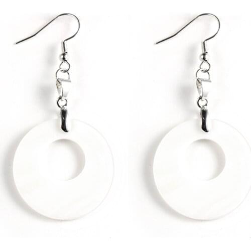 Women Natural Shell Drop Earrings Geometric Leaf Star Hollow Circle Sector Dangling Seashell Summer Beach Earring Hook Jewelry